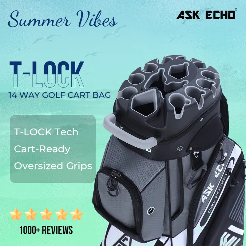 ASK ECHO T-Lock 14-Way Golf Cart Bag with Full-Length Dividers