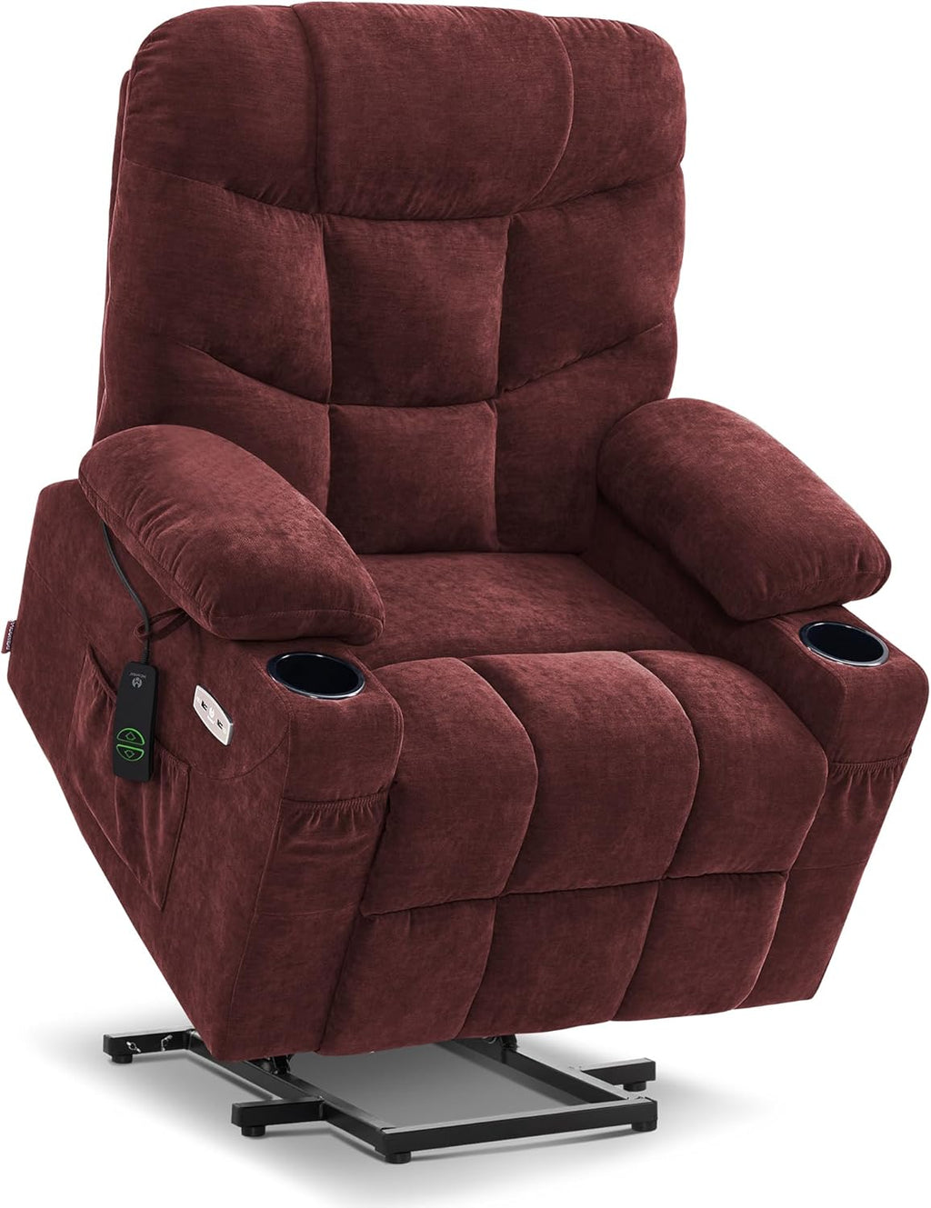 PDKHMIO Power Lift Recliner Chair for Seniors – 140° Recline, Extended Footrest, USB-C Charging & Cup Holder, Brown