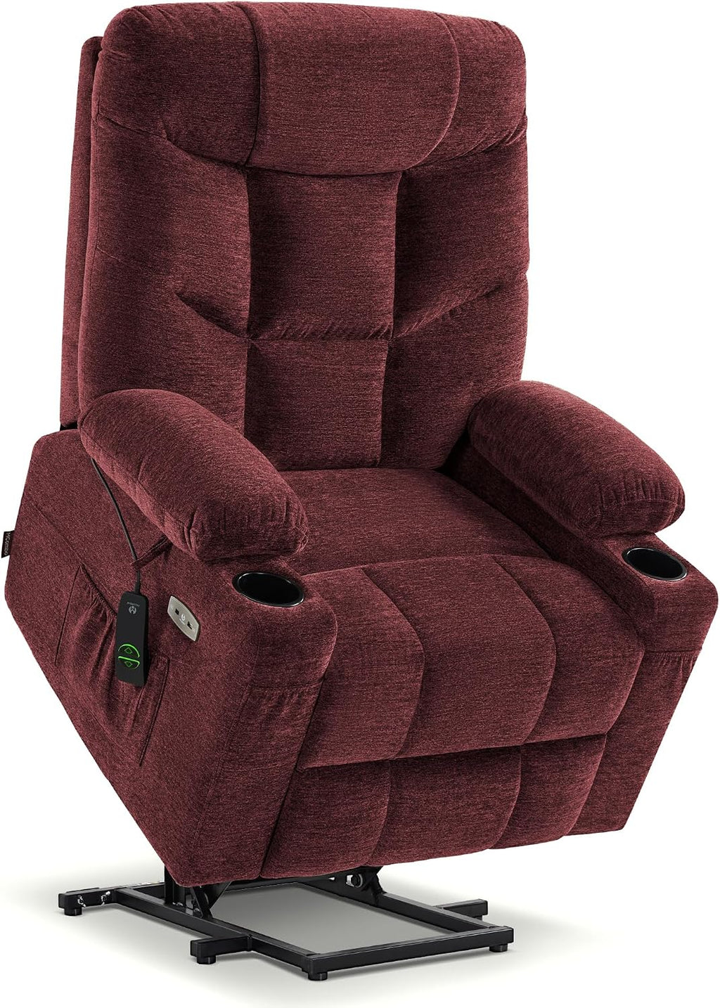 PDKHMIO Power Lift Recliner Chair for Seniors – 140° Recline, Extended Footrest, USB-C Charging & Cup Holder, Brown