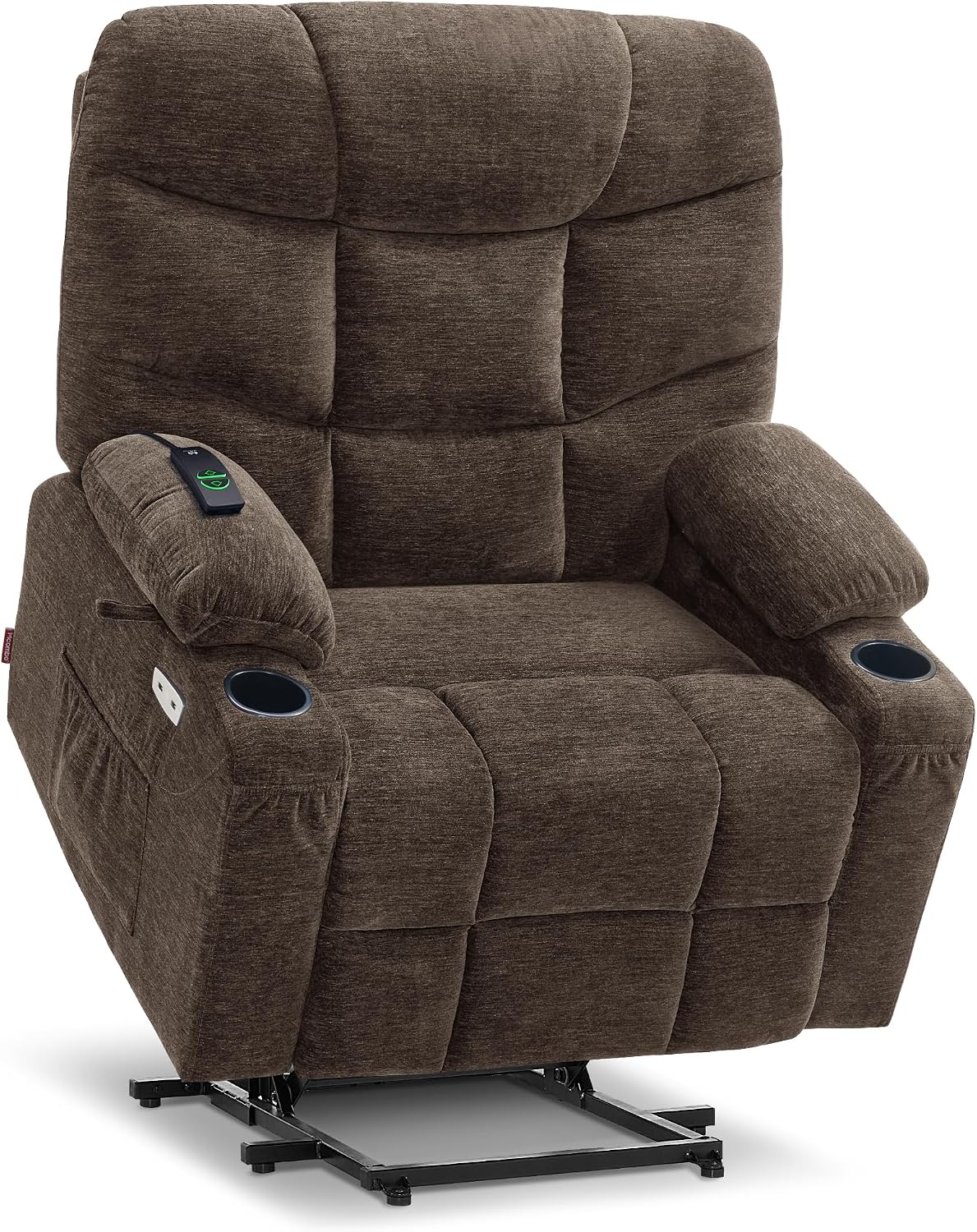 PDKHMIO Power Lift Recliner Chair for Seniors – 140° Recline, Extended Footrest, USB-C Charging & Cup Holder, Brown