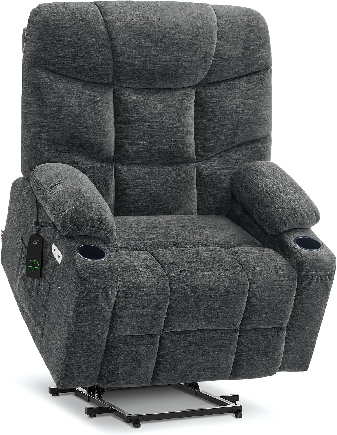 PDKHMIO Power Lift Recliner Chair for Seniors – 140° Recline, Extended Footrest, USB-C Charging & Cup Holder, Brown