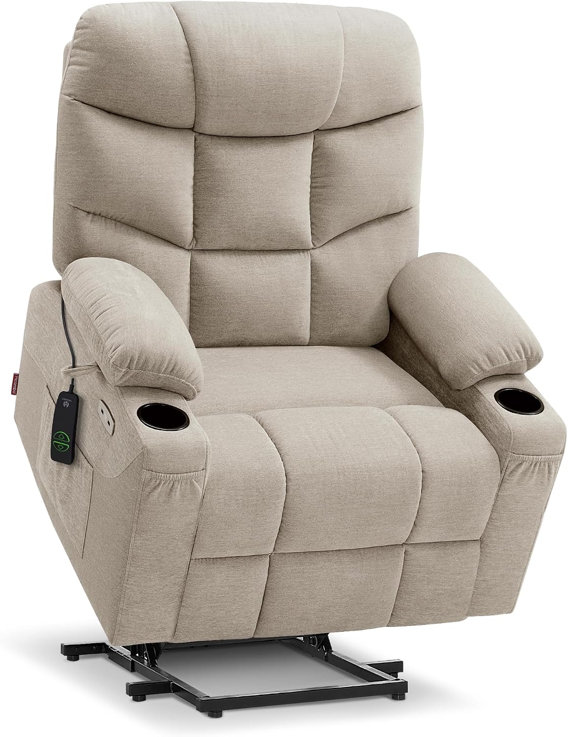 PDKHMIO Power Lift Recliner Chair for Seniors – 140° Recline, Extended Footrest, USB-C Charging & Cup Holder, Brown