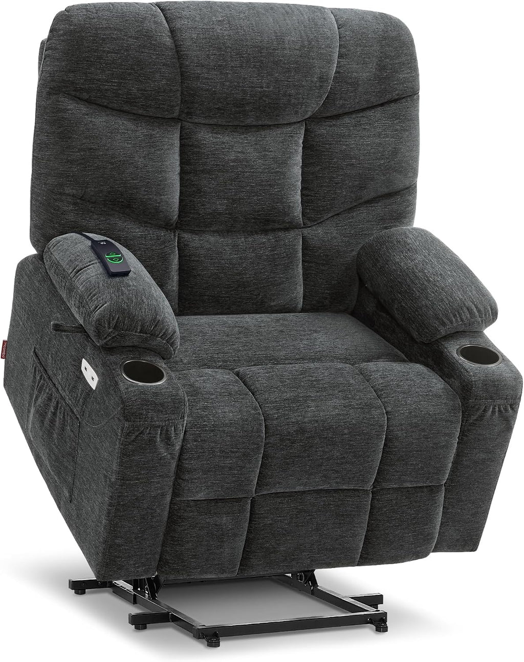 PDKHMIO Power Lift Recliner Chair for Seniors – 140° Recline, Extended Footrest, USB-C Charging & Cup Holder, Brown