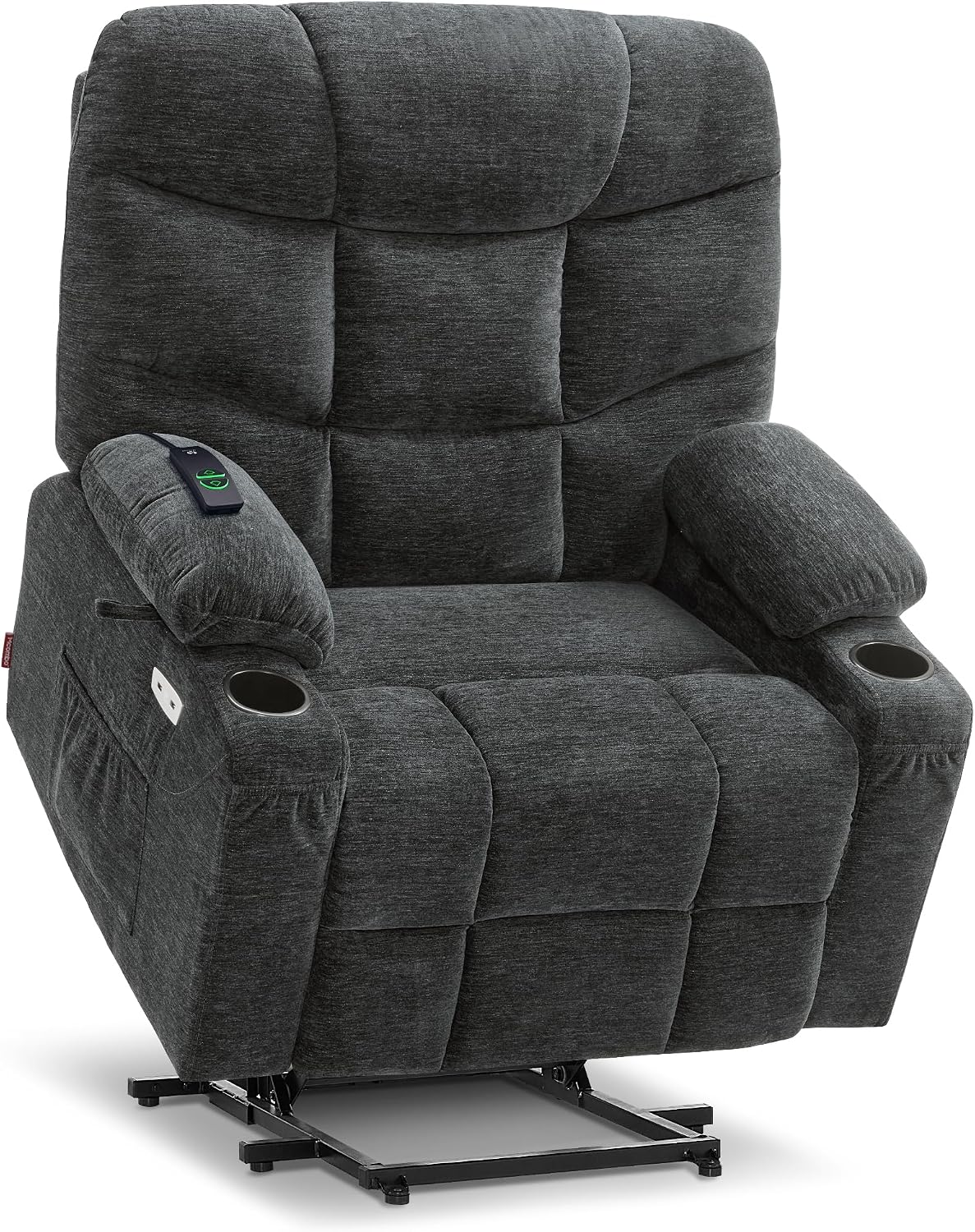 PDKHMIO Power Lift Recliner Chair for Seniors – 140° Recline, Extended Footrest, USB-C Charging & Cup Holder, Brown