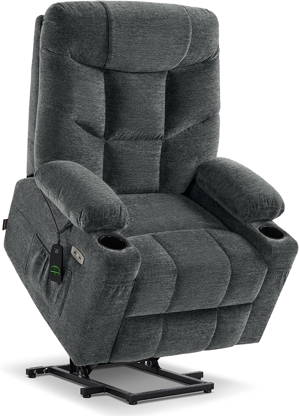 PDKHMIO Power Lift Recliner Chair for Seniors – 140° Recline, Extended Footrest, USB-C Charging & Cup Holder, Brown