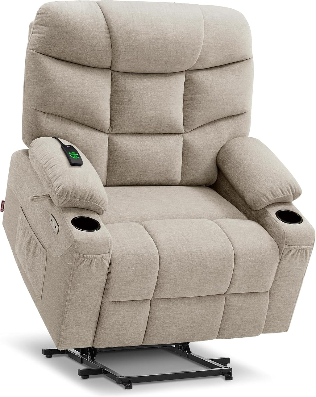 PDKHMIO Power Lift Recliner Chair for Seniors – 140° Recline, Extended Footrest, USB-C Charging & Cup Holder, Brown