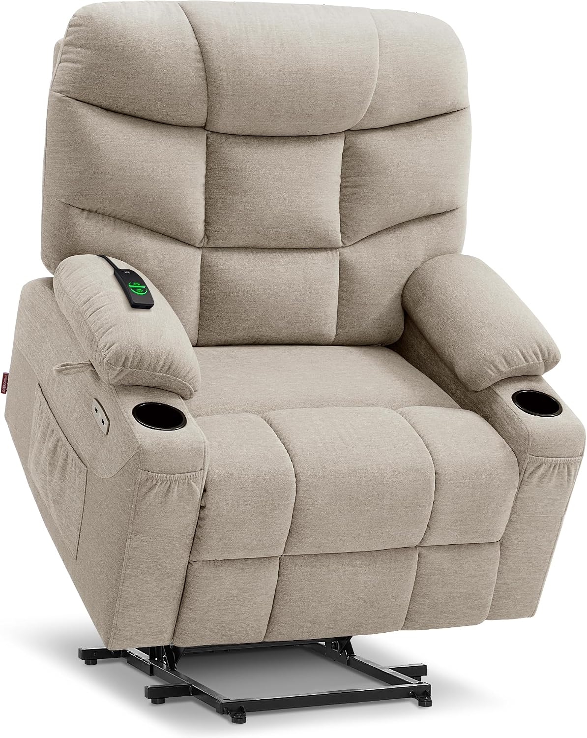 PDKHMIO Power Lift Recliner Chair for Seniors – 140° Recline, Extended Footrest, USB-C Charging & Cup Holder, Brown