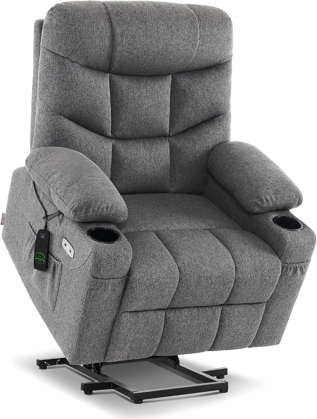 PDKHMIO Power Lift Recliner Chair for Seniors – 140° Recline, Extended Footrest, USB-C Charging & Cup Holder, Brown