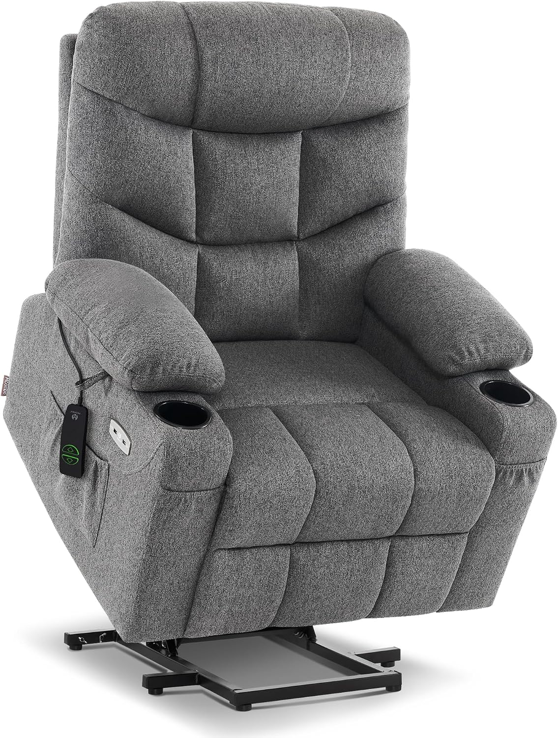 PDKHMIO Power Lift Recliner Chair for Seniors – 140° Recline, Extended Footrest, USB-C Charging & Cup Holder, Brown