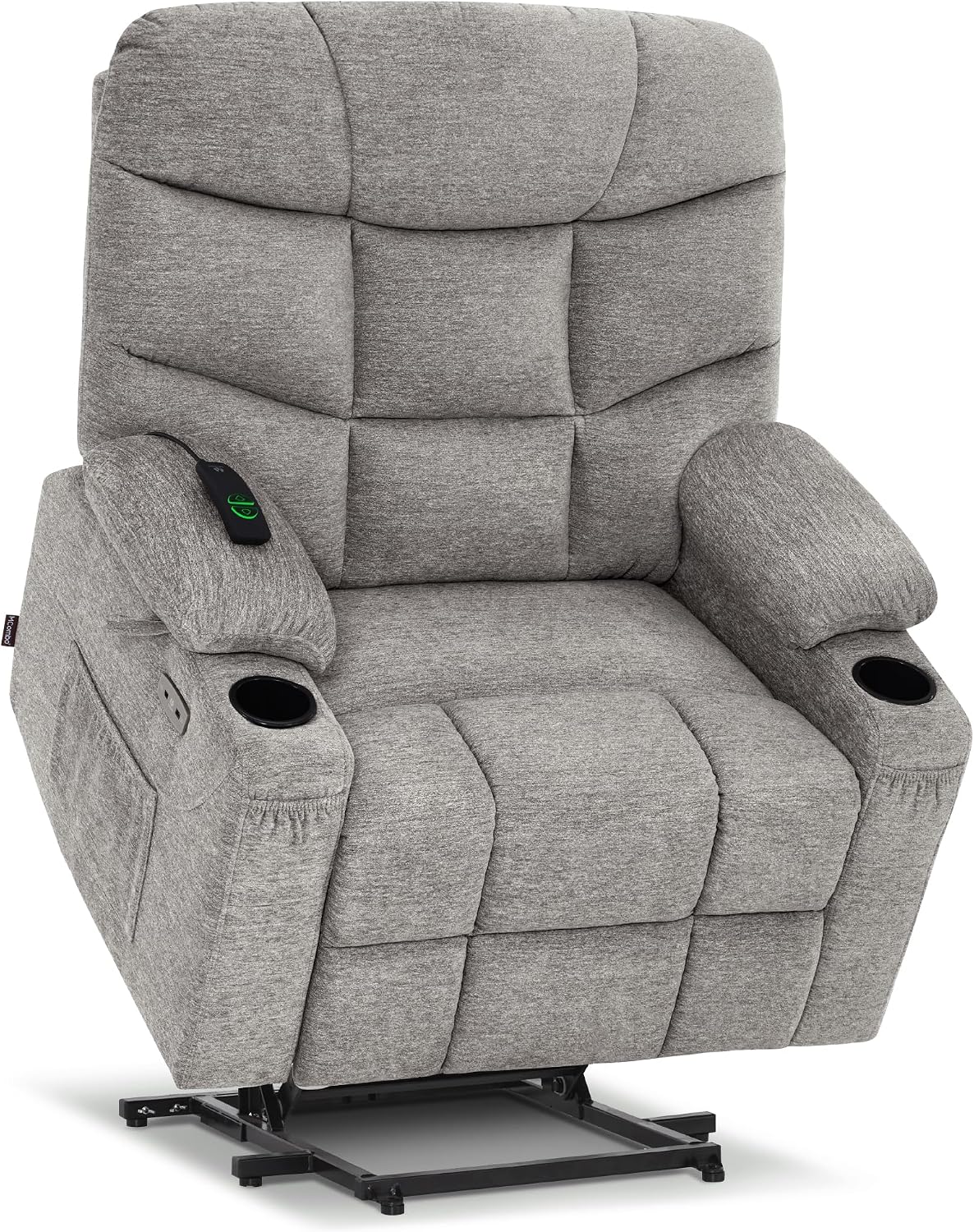 PDKHMIO Power Lift Recliner Chair for Seniors – 140° Recline, Extended Footrest, USB-C Charging & Cup Holder, Brown