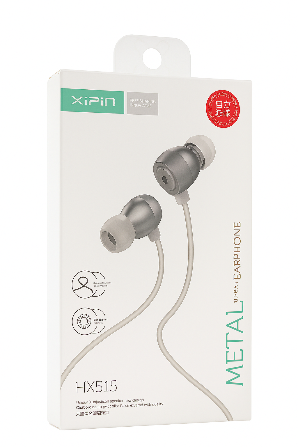 Metal In-Ear Earphones – HiFi Sound, 10mm Driver, CD-Cut Design, 1.2M Cable product image