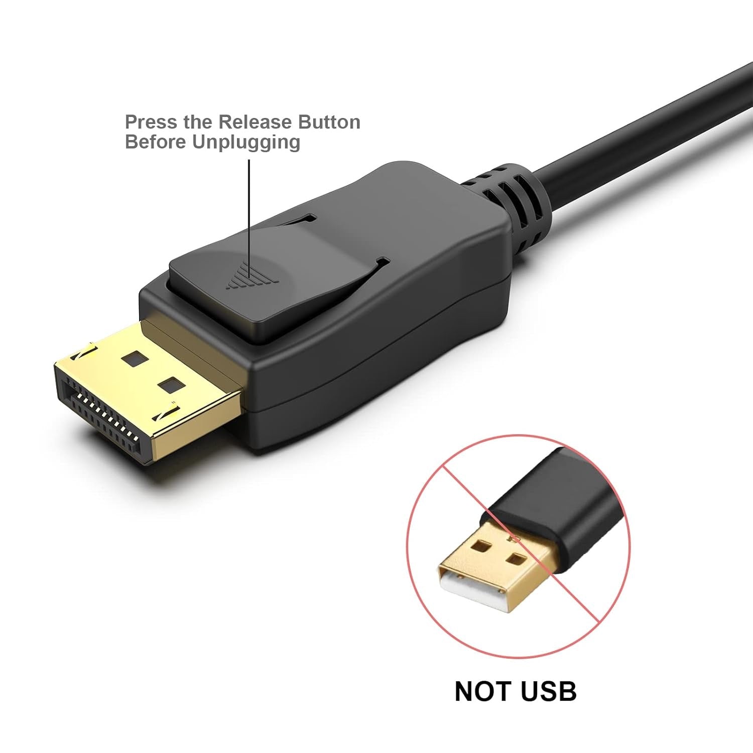 DisplayPort to DisplayPort Cable – 1.8M High-Speed 4K UHD Video Cable product image