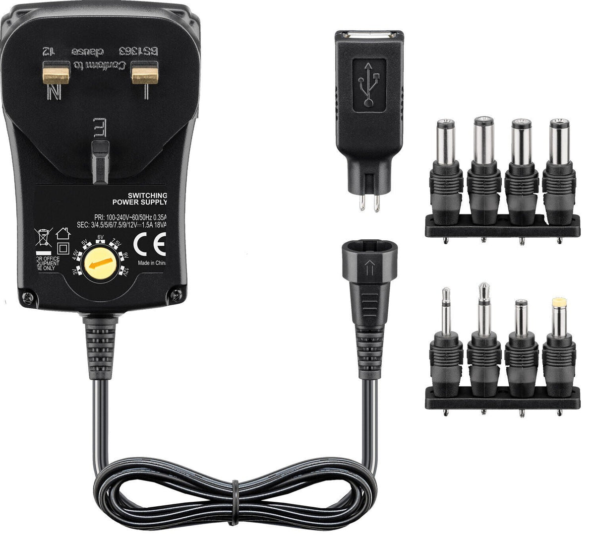 Infapower Laptop Universal Charger Power Supply 2250mA – Heavy-Duty Multi-Voltage Adapter product image