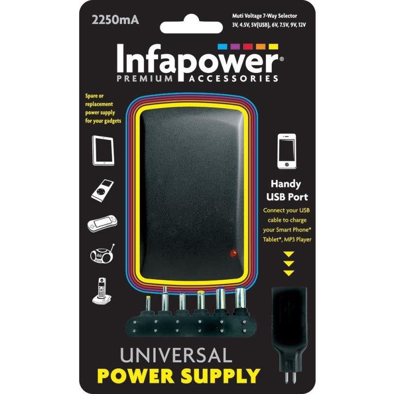 Infapower Laptop Universal Charger Power Supply 2250mA – Heavy-Duty Multi-Voltage Adapter product image