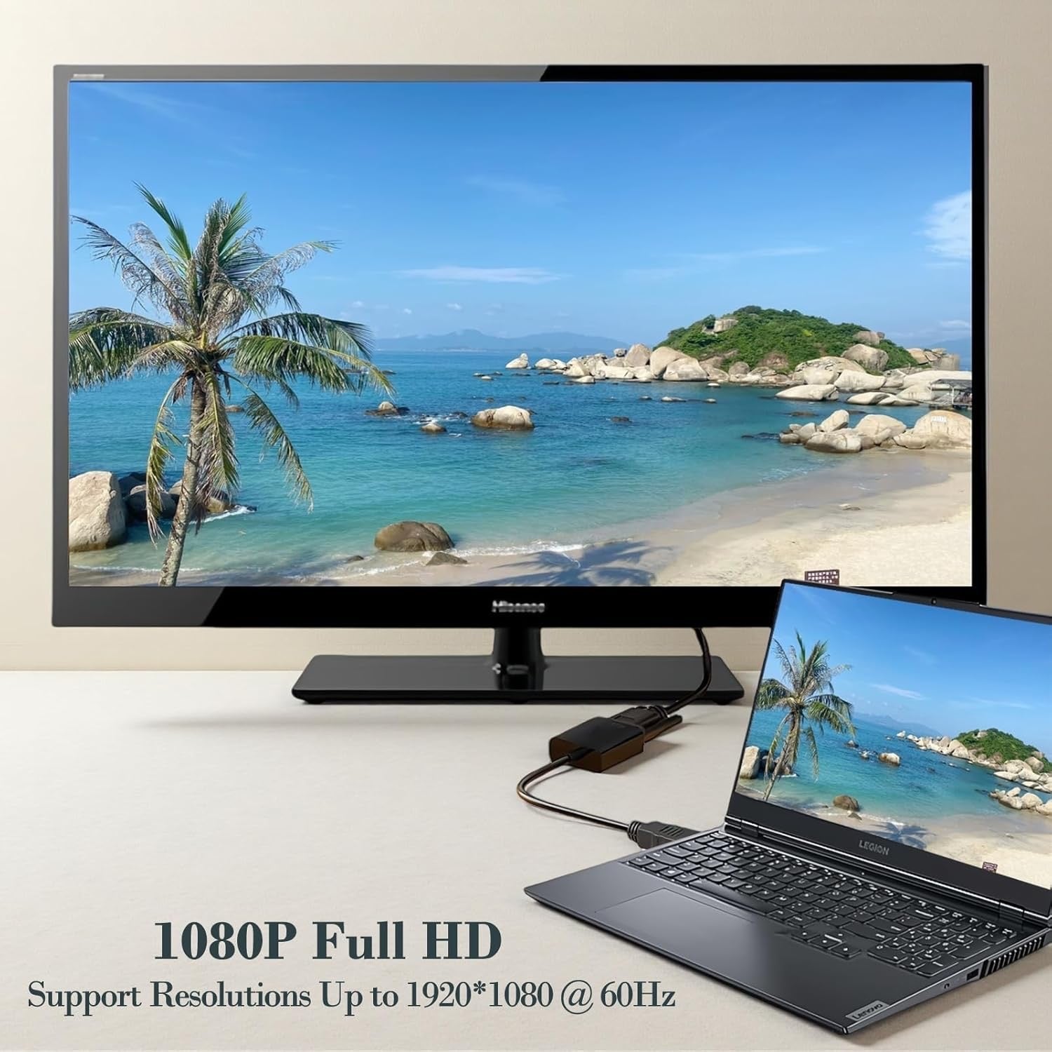 HDTV to VGA Adapter – Digital to Analog Video Converter for Monitors & Projectors product image