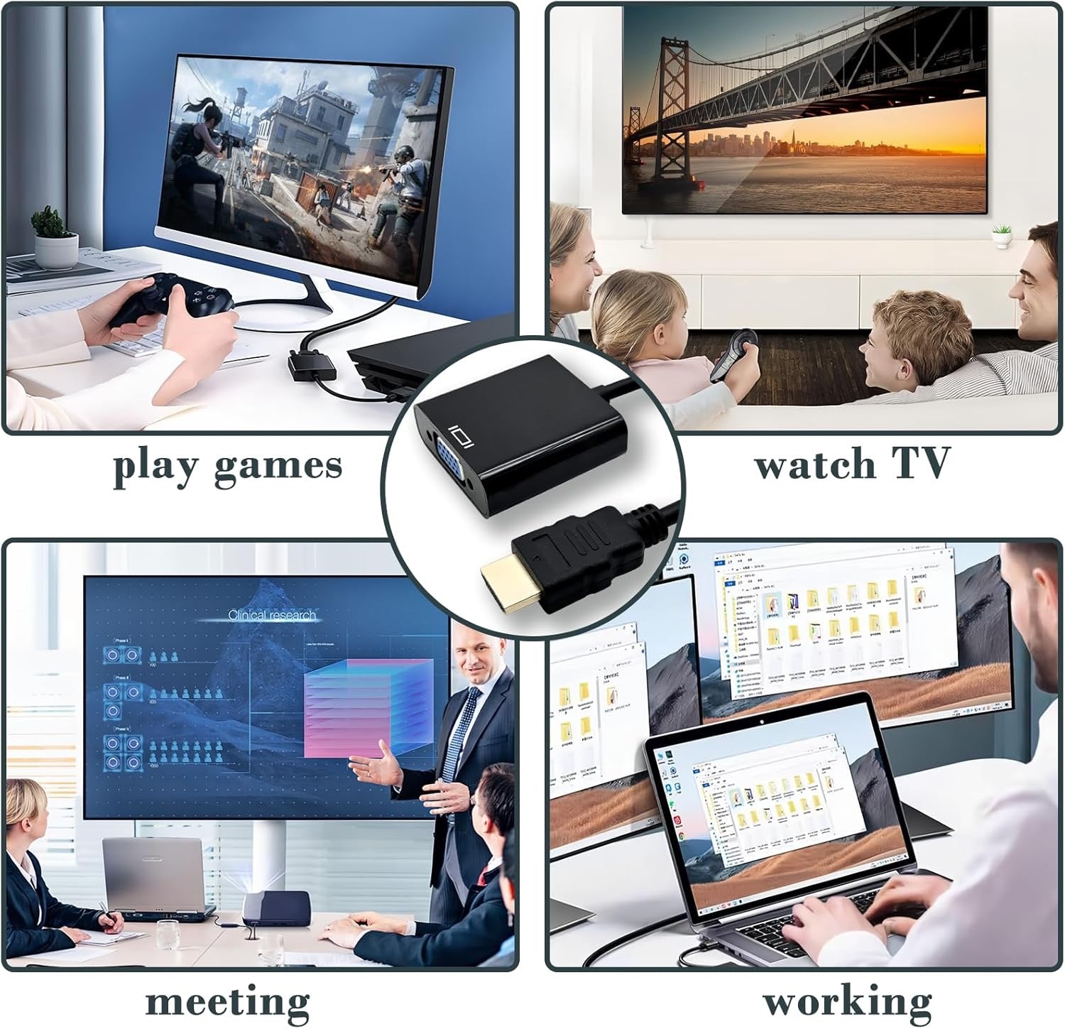 HDTV to VGA Adapter – Digital to Analog Video Converter for Monitors & Projectors product image