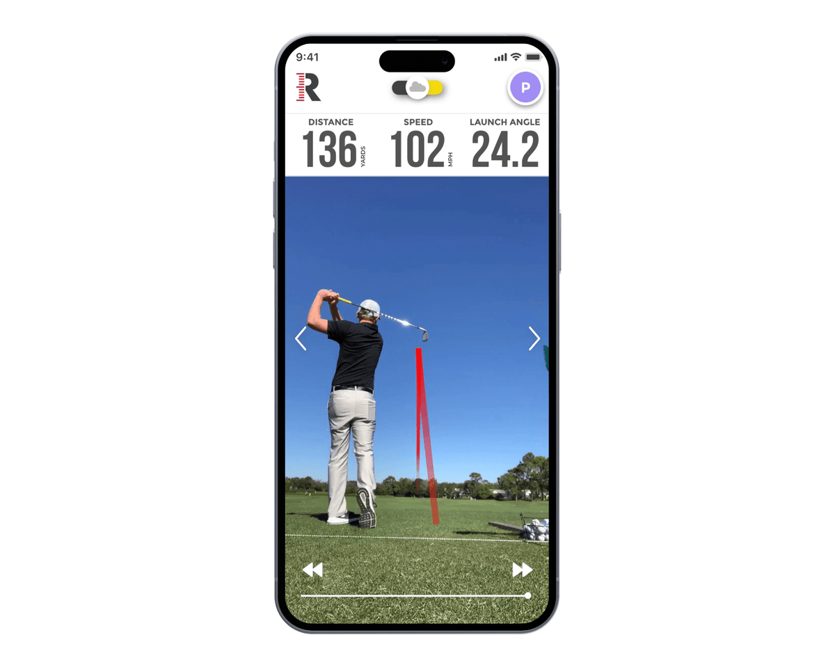 Rapsodo MLM1 swing replay with shot tracer feature